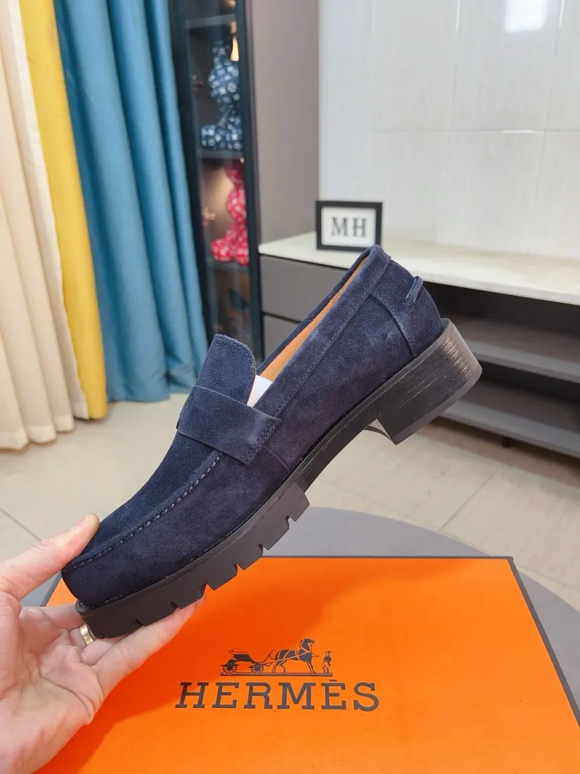 Men's shoes 💰458🌹🌹Niuli "HERMES" Hermès business leather shoes, original factory configuration, original imported frosted cowhide upper + luxury hardware logo + fully imported original customized cowhide lining, sole: rubber wear-resistant outsole, difficult craftsmanship, original factory follow-up goods, 🔍🔍high quality code number: 38-44 45 can be customized